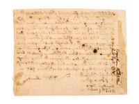 [SLAVERY & ABOLITION]. Manuscript bill of sale for an enslaved man named "Ando." Plymouth, MA, 29 September 1738.