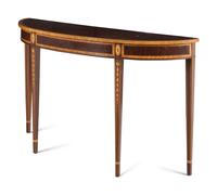 A George III Style Mahogany and Marquetry Console Table