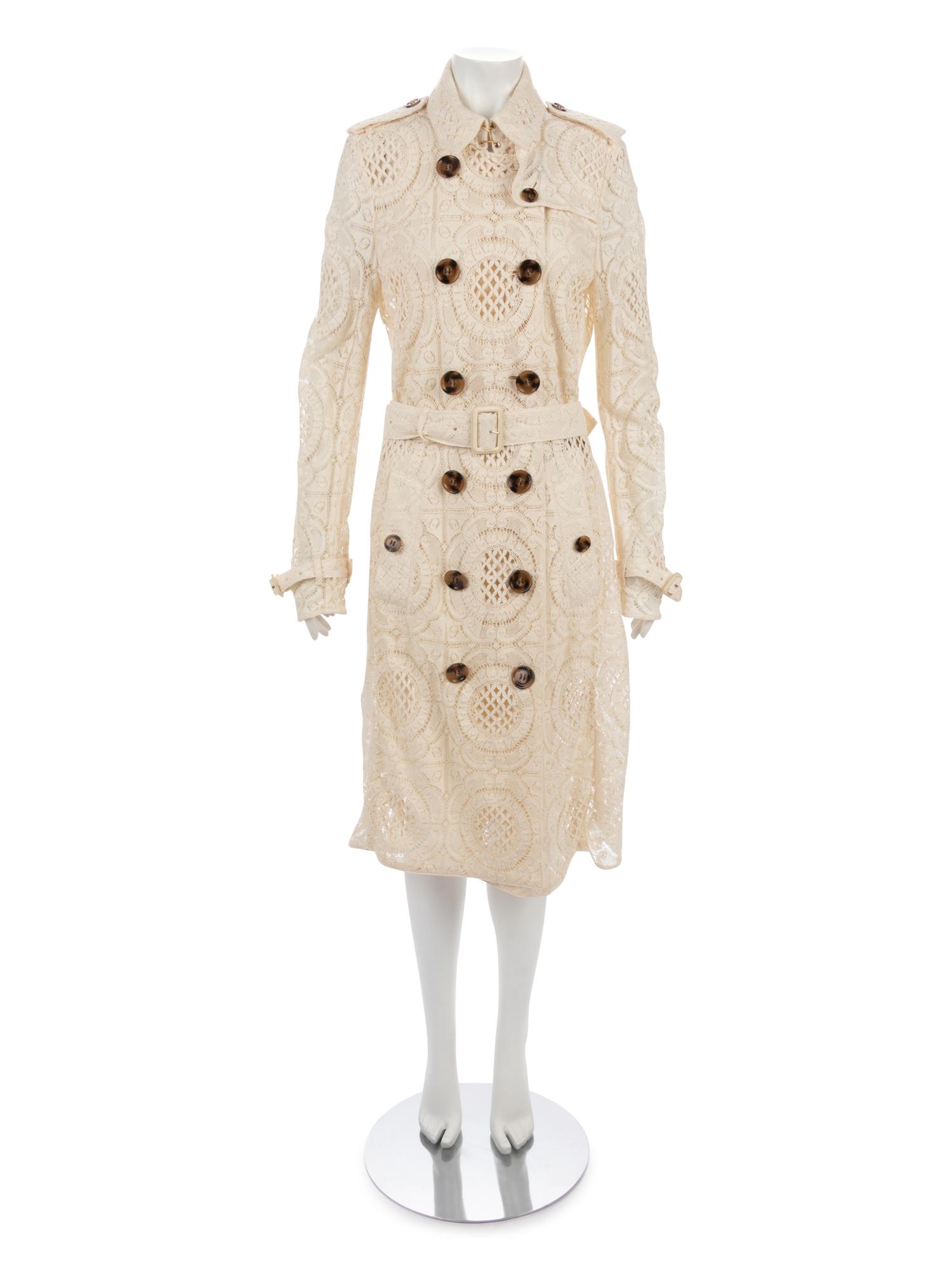 Burberry Crocheted Lace Trench Coat