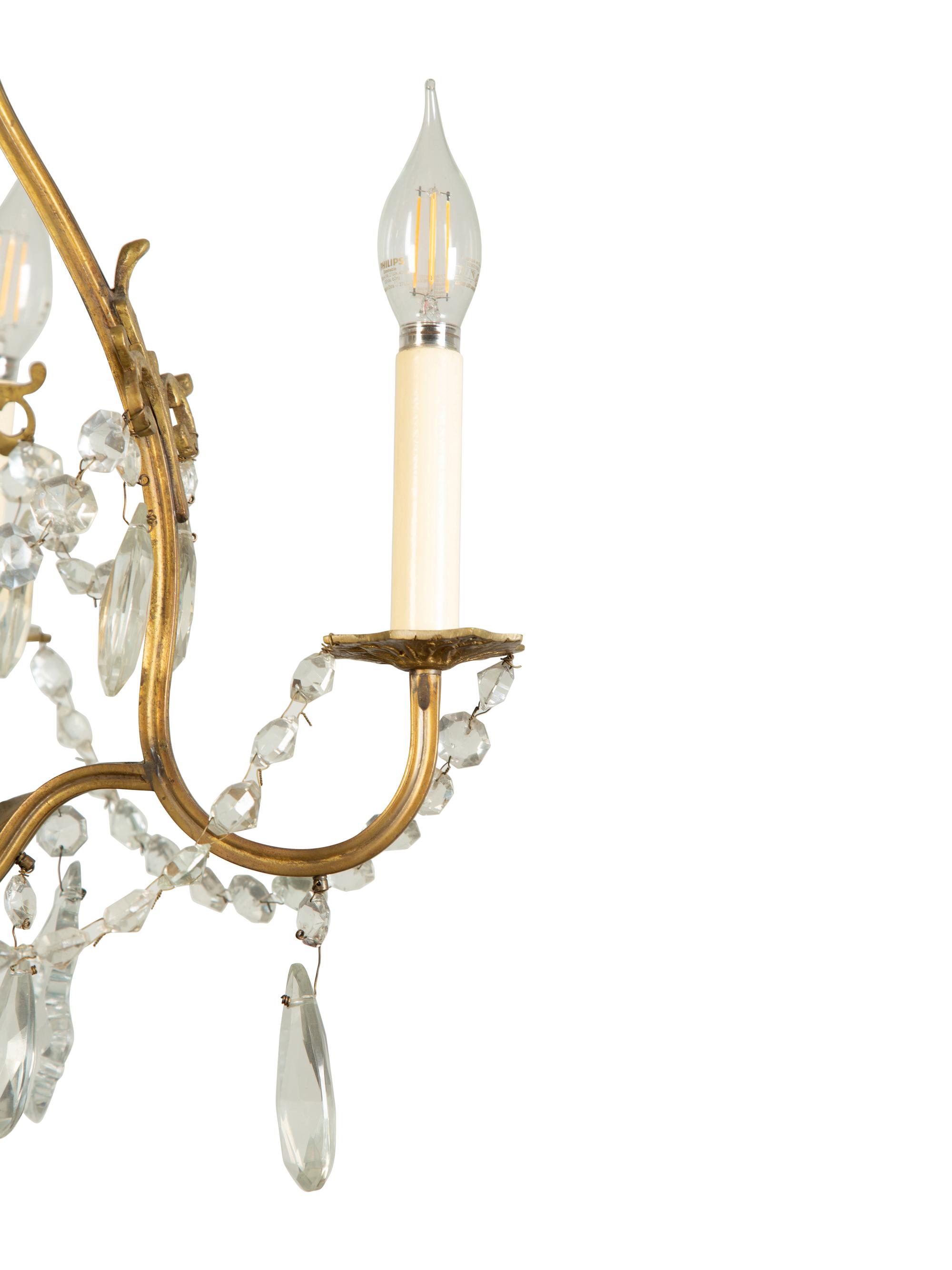 A Louis XV Style Gilt Bronze Four-Light Chandelier