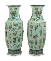 A Pair of Chinese Export Porcelain Baluster Vases