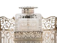 A Silver-Plate and Cut Glass Ink Well