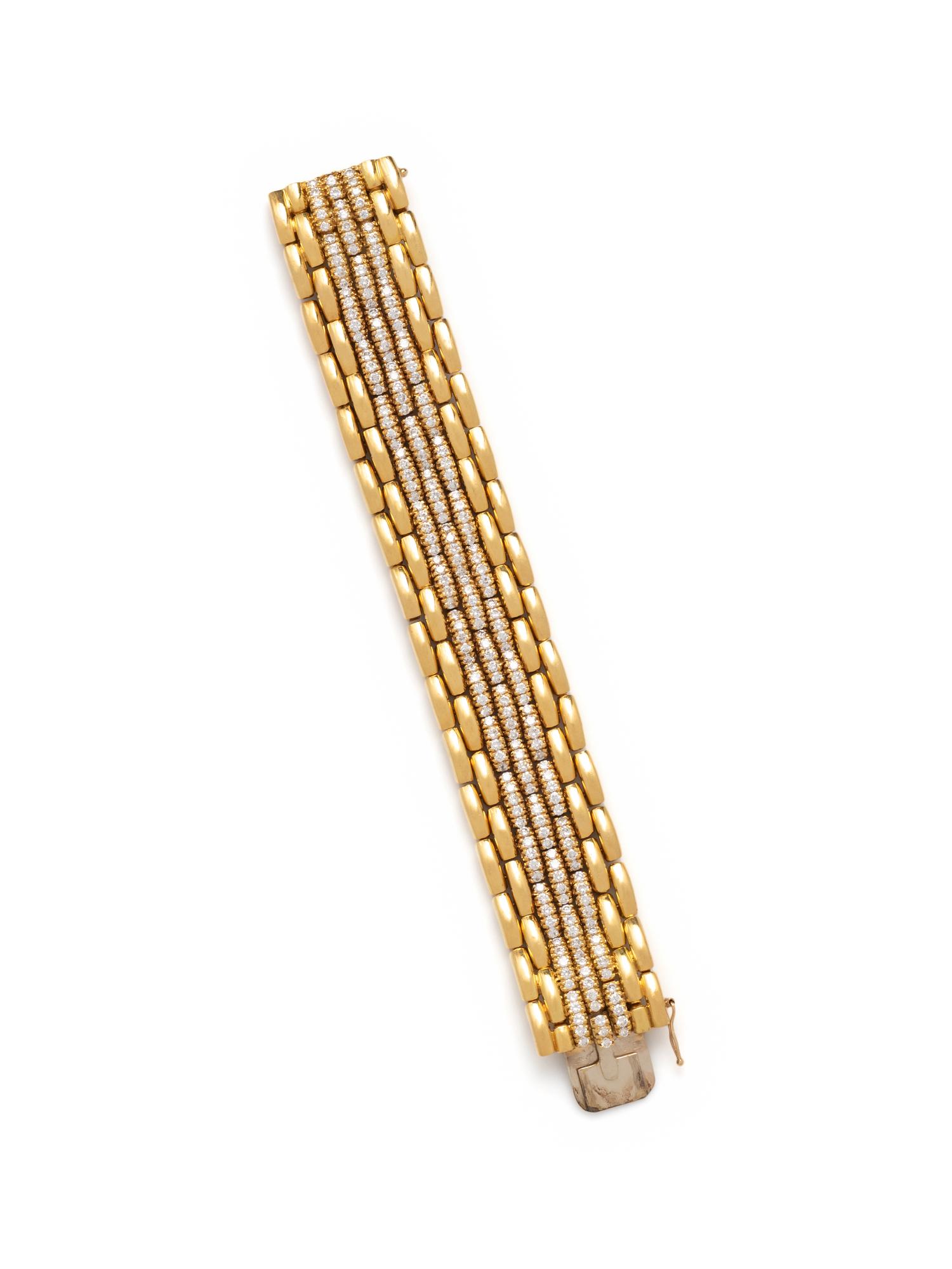 YELLOW GOLD AND DIAMOND BRACELET