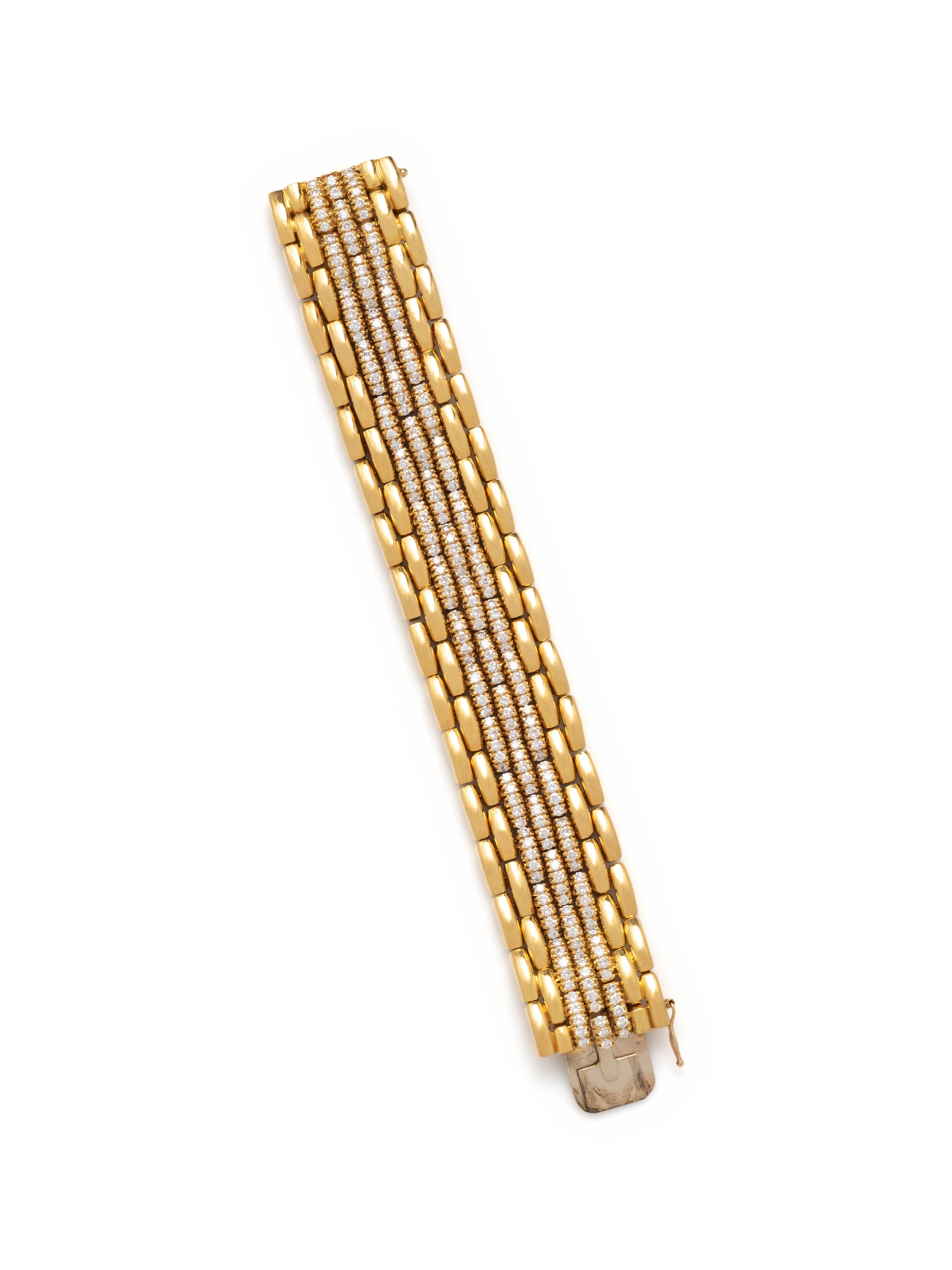 YELLOW GOLD AND DIAMOND BRACELET
