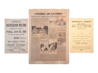 [POLITICS IN AMERICA -- PEOPLE'S PARTY] -- [YOUNG, Carrie F. (1828-1911)]. A group of two broadsides, comprising: