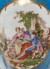A Sèvres Style Gilt Metal Mounted Porcelain Chandelier