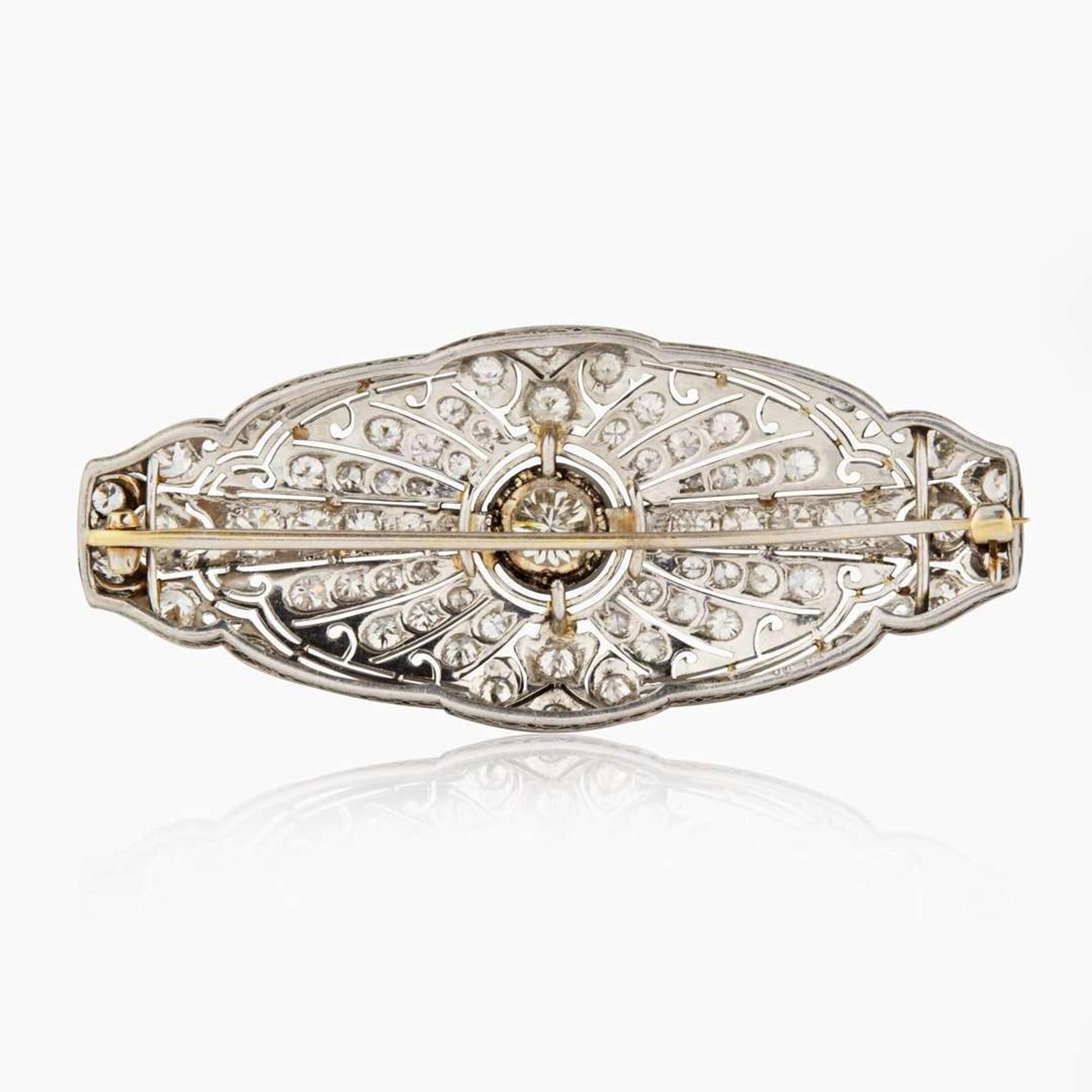 A Platinum and Diamond Brooch