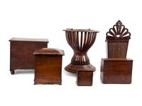 An English Burlwood Jewelry Box, a Diminutive Chest and Other Articles