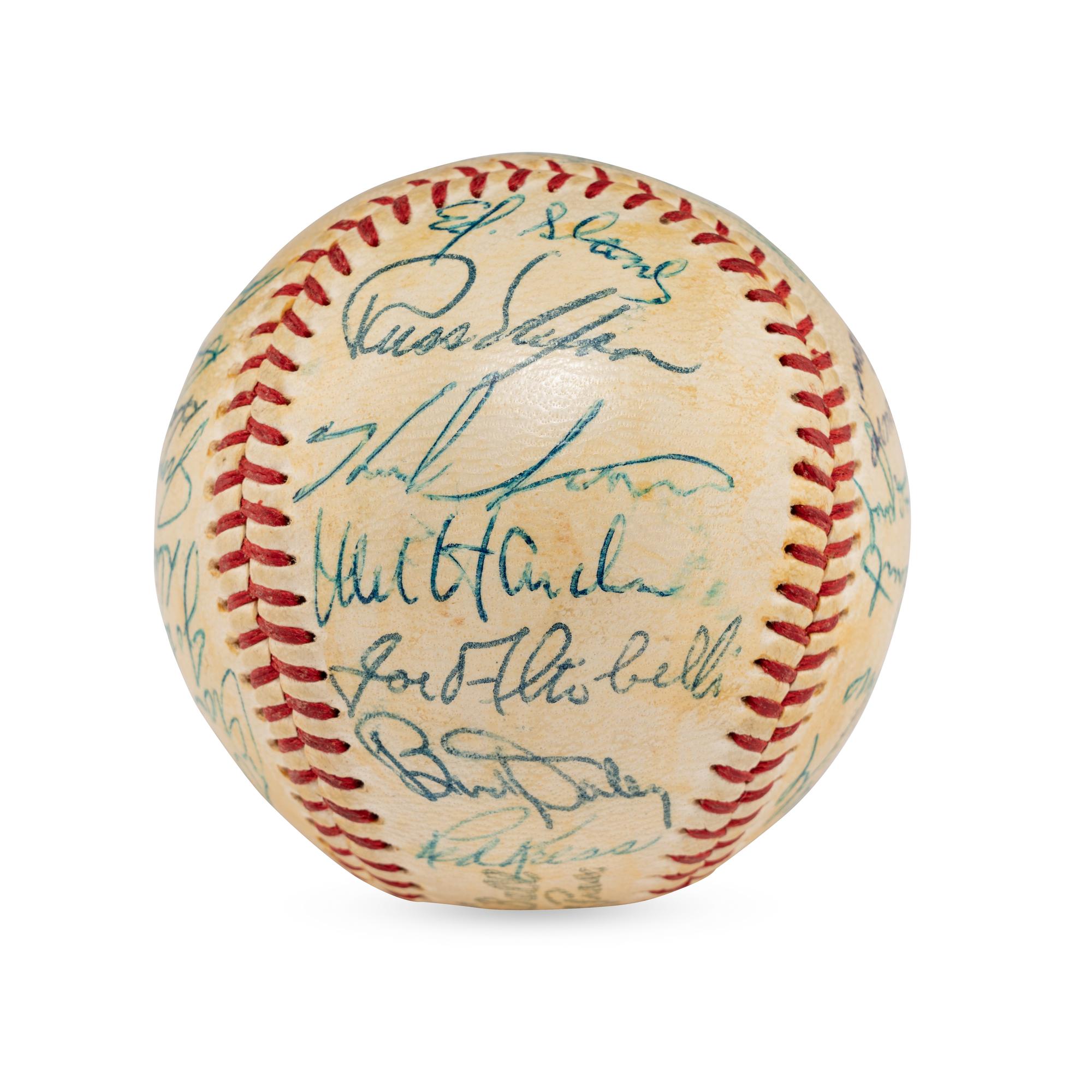 A 1957 Cleveland Indians Team Signed Autograph Baseball (PSA Letter of Authenticity)