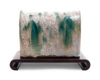 A Green Decorated White Glazed Porcelain Pillow