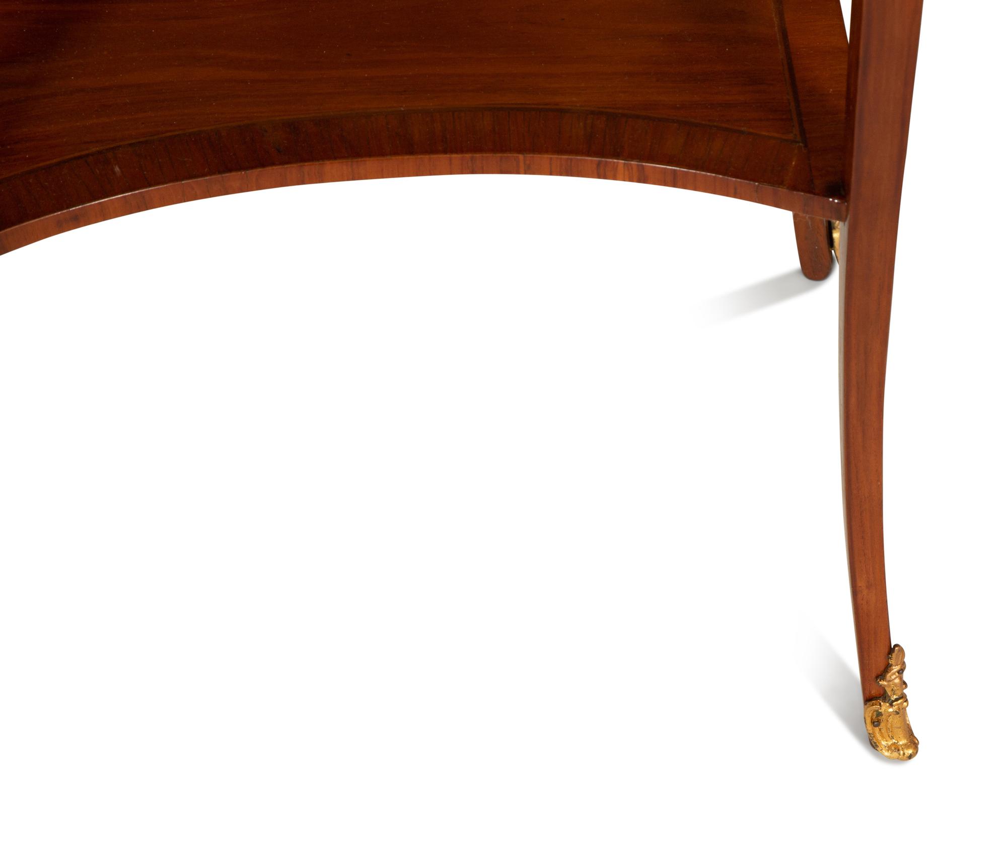 A Louis XV/XVI Transitional Gilt Bronze Mounted Marquetry Library Table