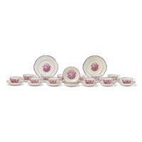 An Assembled Set of Staffordshire Pink Sunderland Temperance Society Movement Lustreware Teacups and Saucers