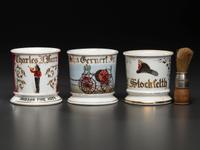 Three Fireman's Porcelain Occupational Shaving Mugs