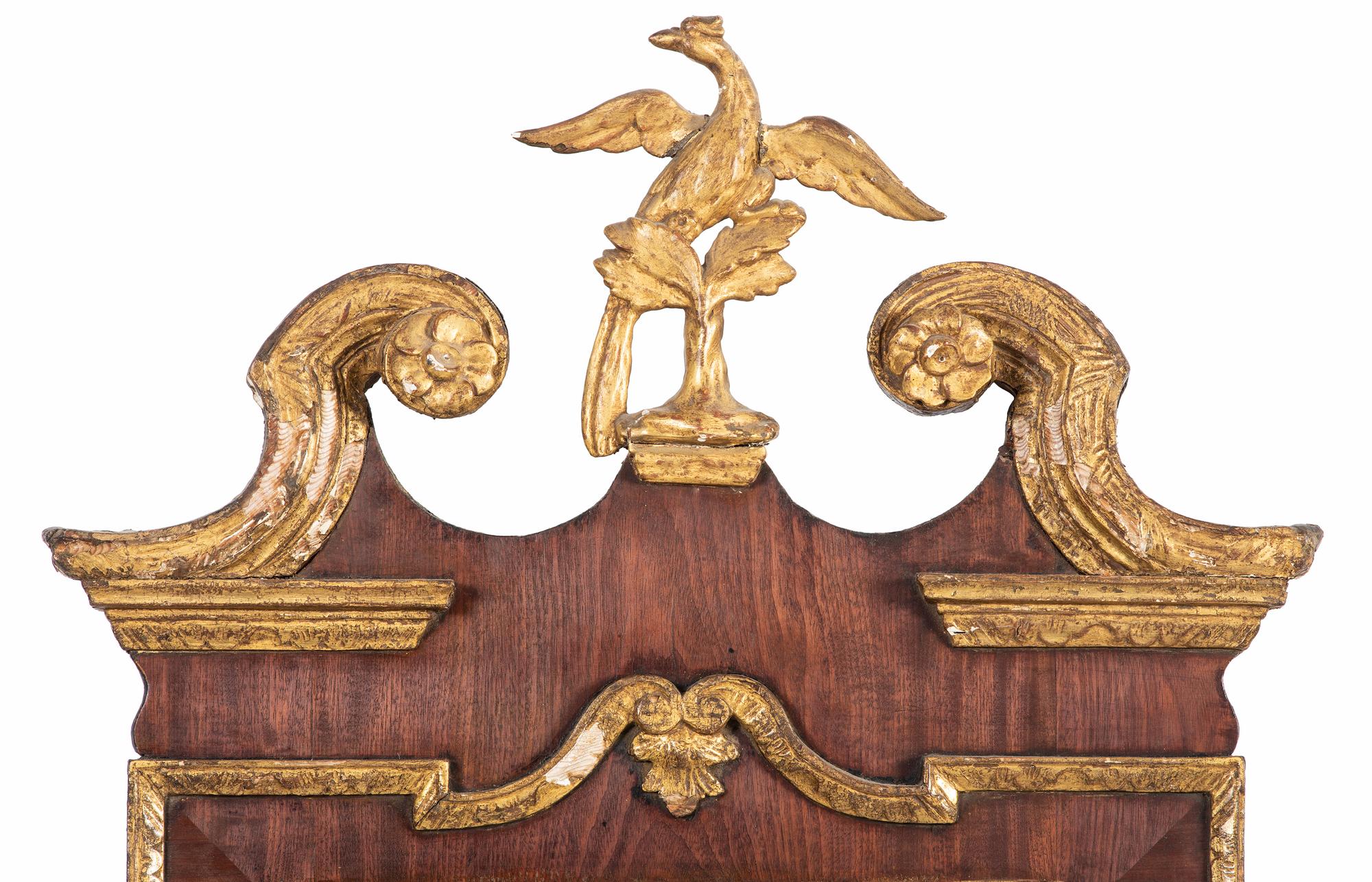 A Chippendale Parcel Gilt Mahogany Looking Glass