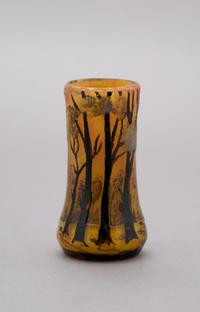 A Muller Fres Enameled Cameo Glass Cabinet Vase, Height 2 3/4 inches.