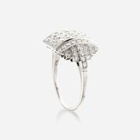 A diamond and platinum ring