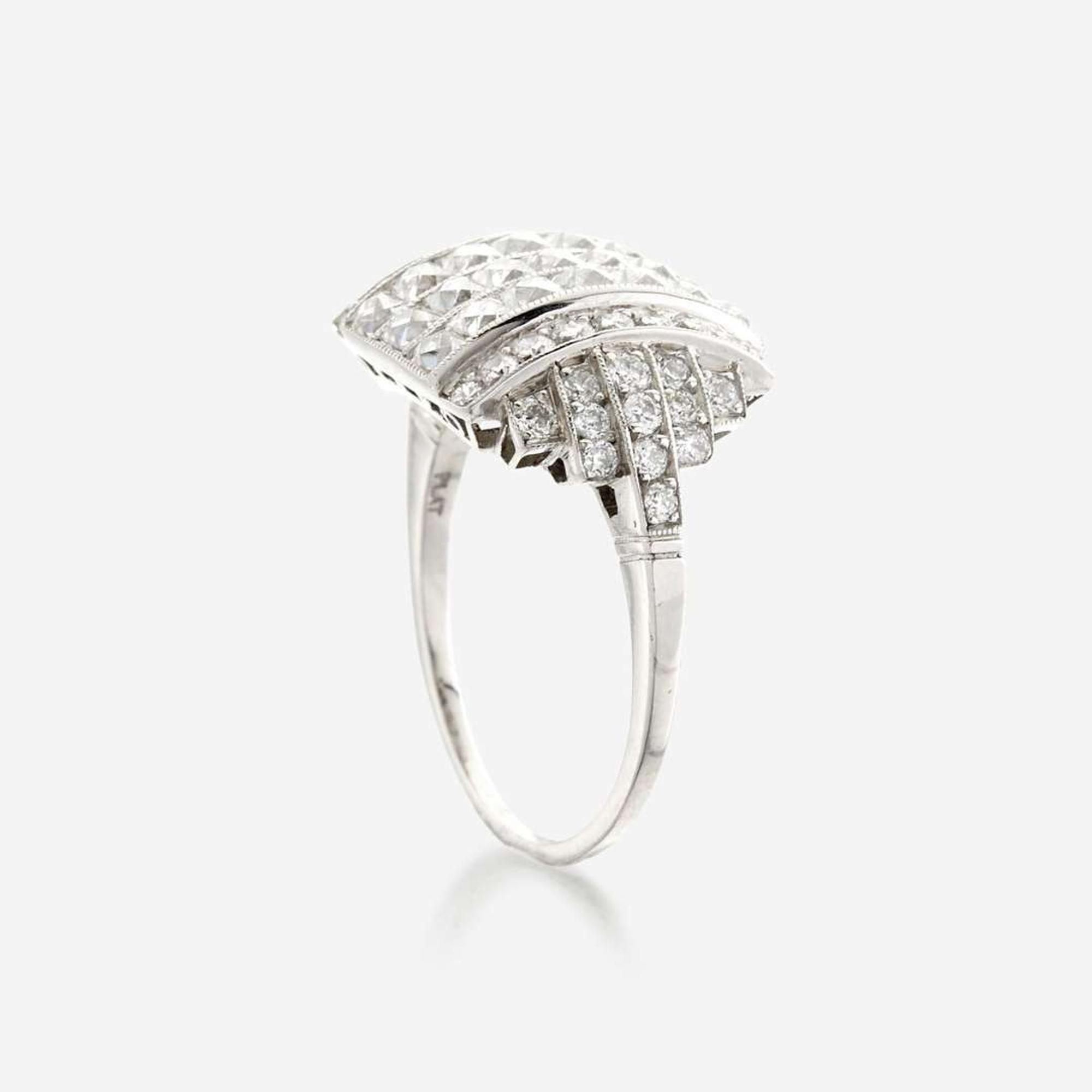 A diamond and platinum ring