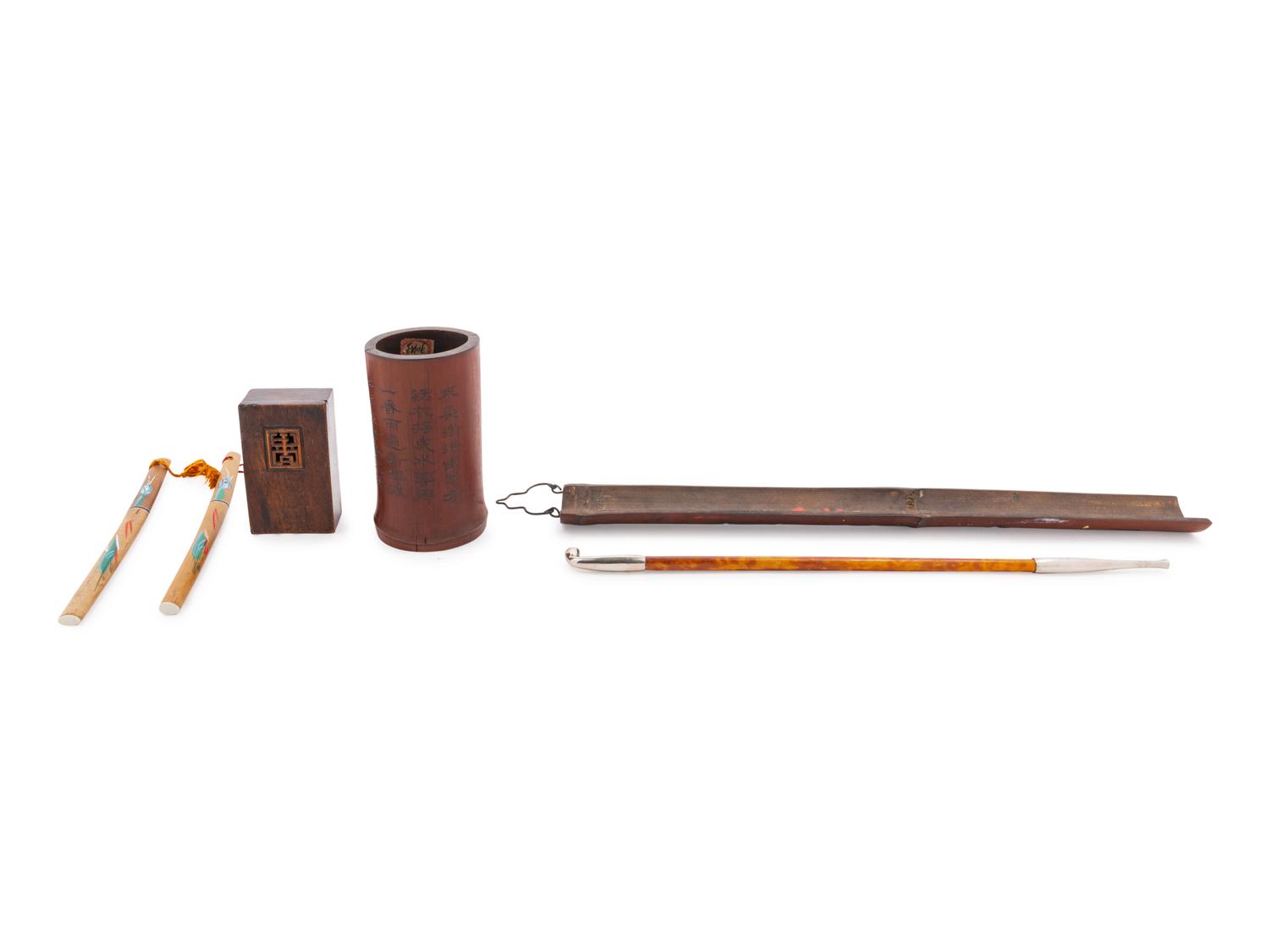 Six Chinese Bamboo and Hardwood Articles