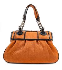 A Fendi Nappa Vernice Patent Leather Satchel, 8" H x 13" W x 4" D; Handle drop: 7".