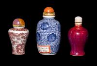 Three Chinese Porcelain Snuff Bottles