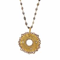Colored Diamond and Yellow Gold Pendant Necklace