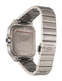 CARTIER, STAINLESS STEEL 'SANTOS' WATCH, BOX & PAPERS