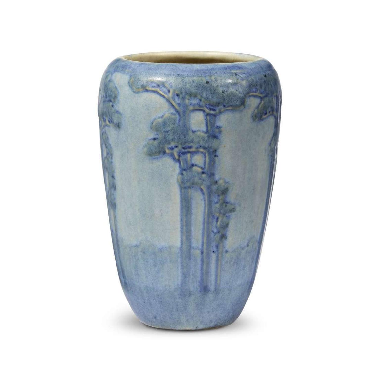 Anna Frances Simpson for Newcomb College Pottery scenic landscape vase, new orleans, louisiana, 1916