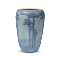 Anna Frances Simpson for Newcomb College Pottery scenic landscape vase, new orleans, louisiana, 1916