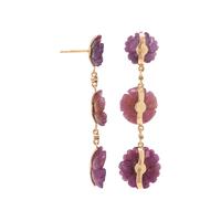 RUBY AND DIAMOND FLOWER EARRINGS
