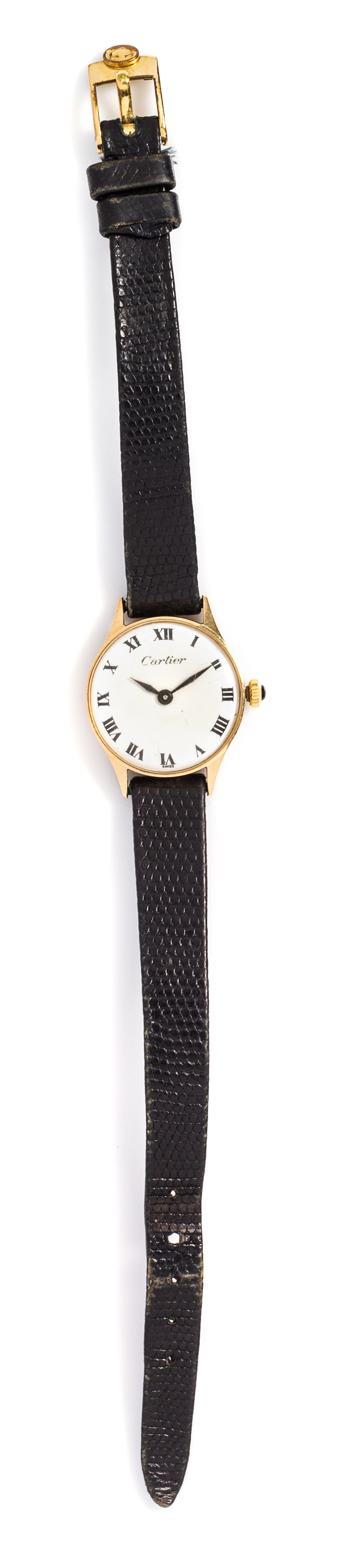 A 14 Karat Yellow Gold Wristwatch, Cartier, 10.10 dwts.