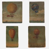 Hector Trotin (French, 1894–1966) and others A Group of Thirteen Views of Hot Air Balloons