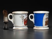 Two Baker's Porcelain Occupational Shaving Mugs