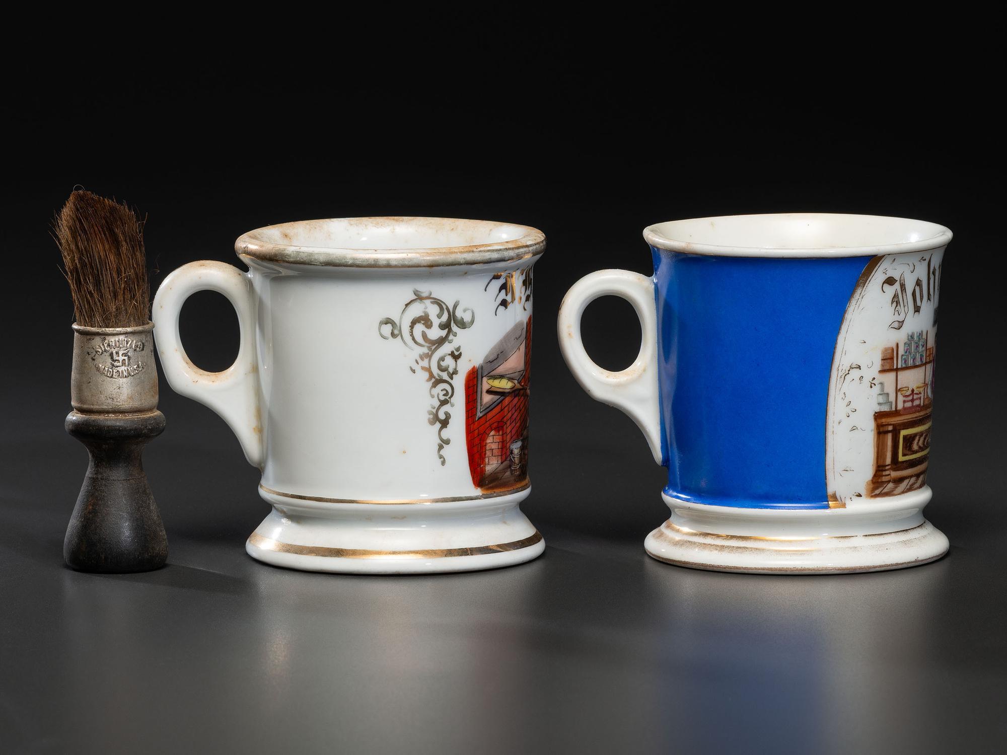 Two Baker's Porcelain Occupational Shaving Mugs