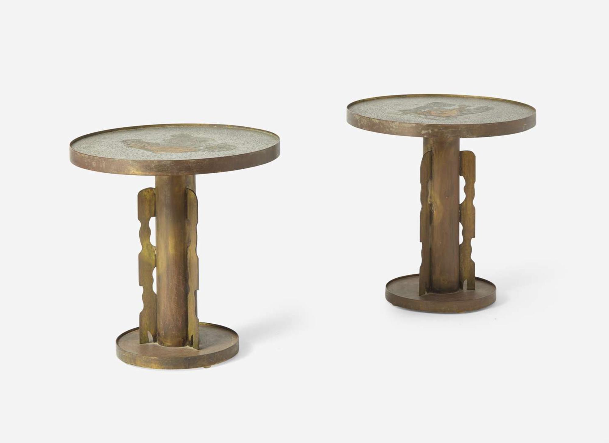Philip and Kelvin LaVerne, Pair of "Etruscan" Occasional Tables