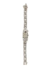 HAMILTON, PLATINUM AND DIAMOND SURPRISE WATCH