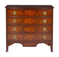 A Pair of Federal Style Mahogany Bow-Front Chests