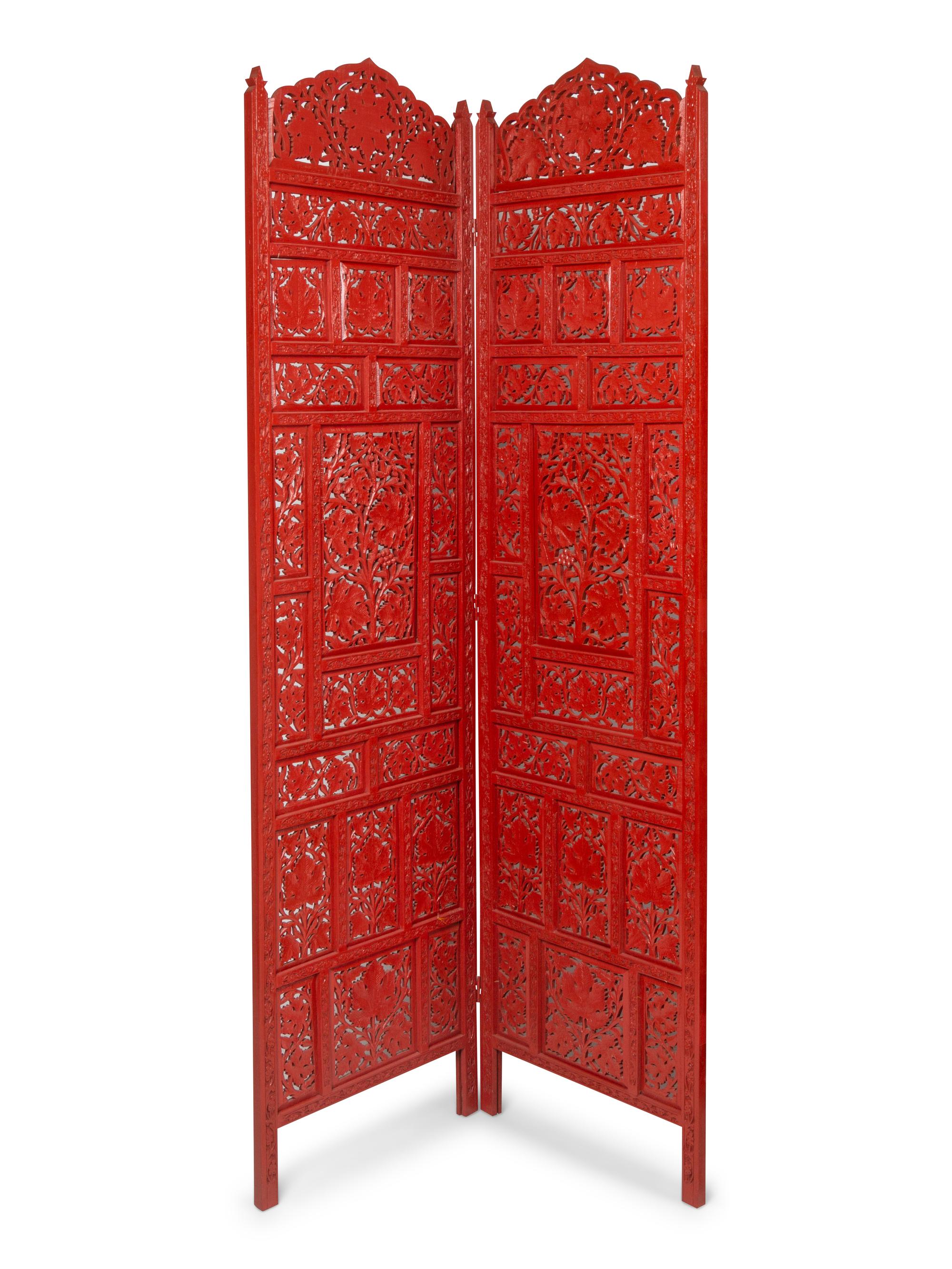 Four Two-Panel Southeast Asian Style Floor Screens