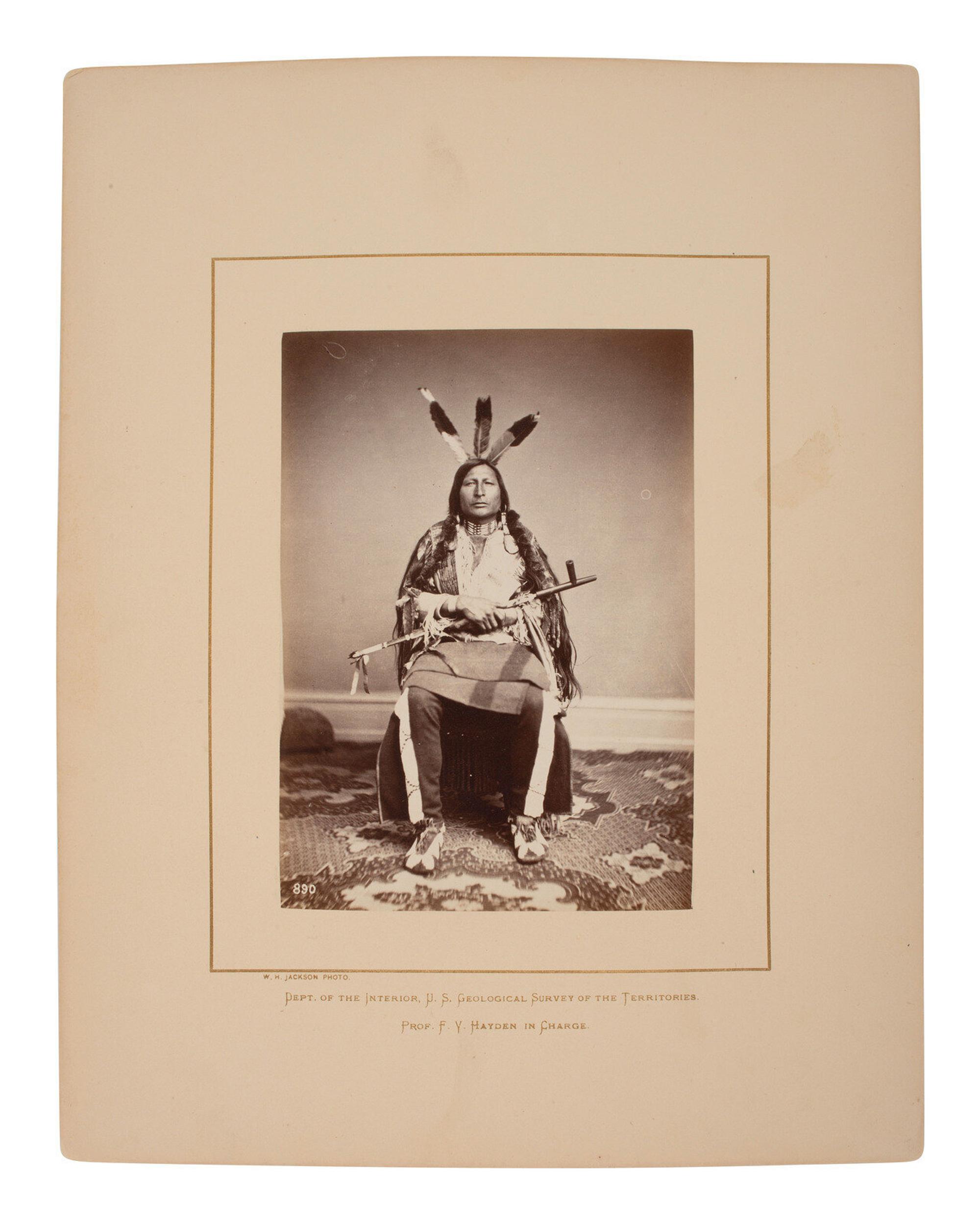 [Shindler, Antonio Zeno (1823-1899), photographer]. Photograph of Iron Black Bird, Yankton Dakota. [Washington, D.C., 1867].