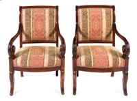 A Pair of Louis Philippe Mahogany Armchairs Height 36 1/2 inches. — 19TH CENTURY