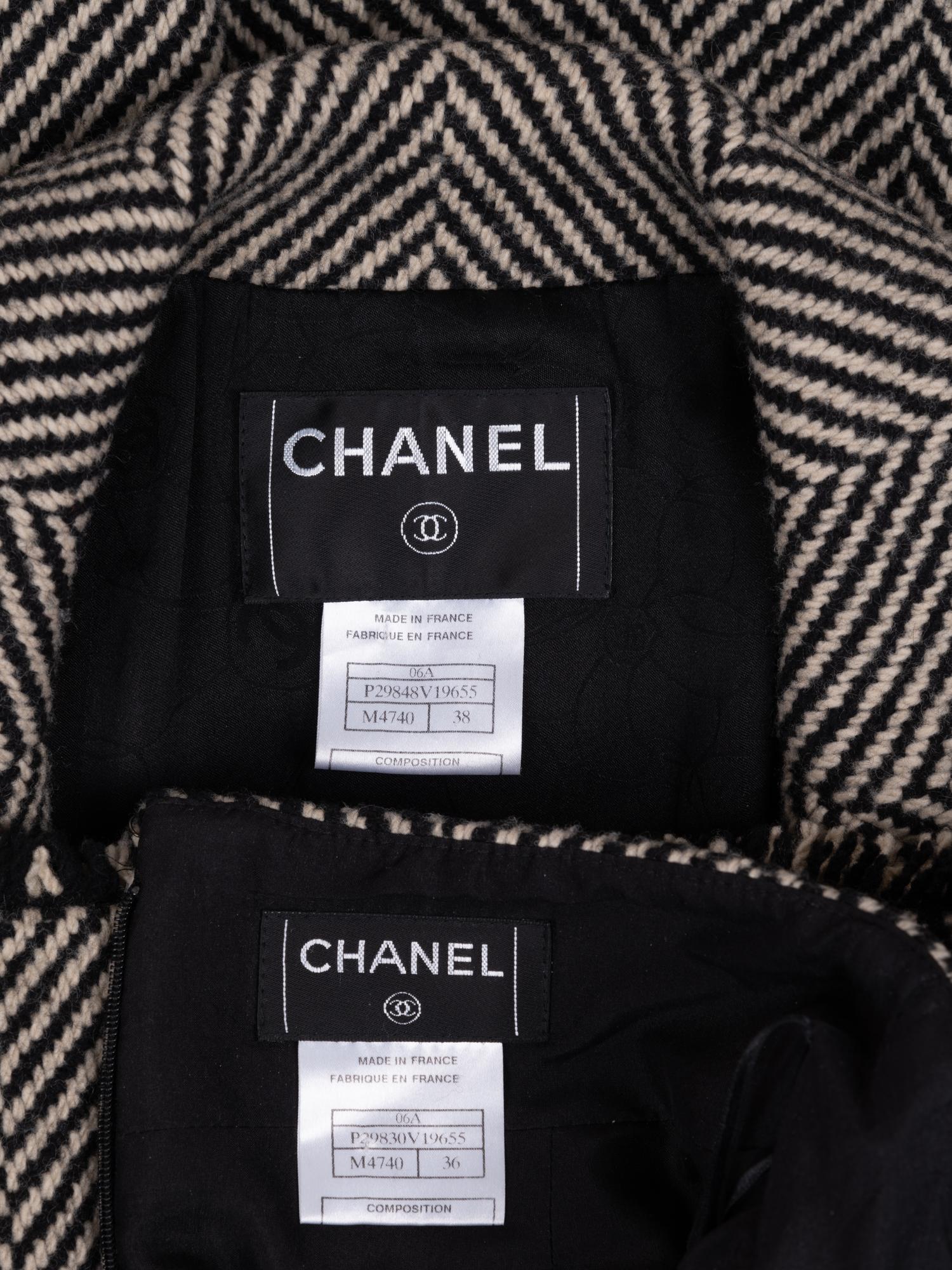 Chanel Wool Herringbone Skirt Suit, Fall 2006