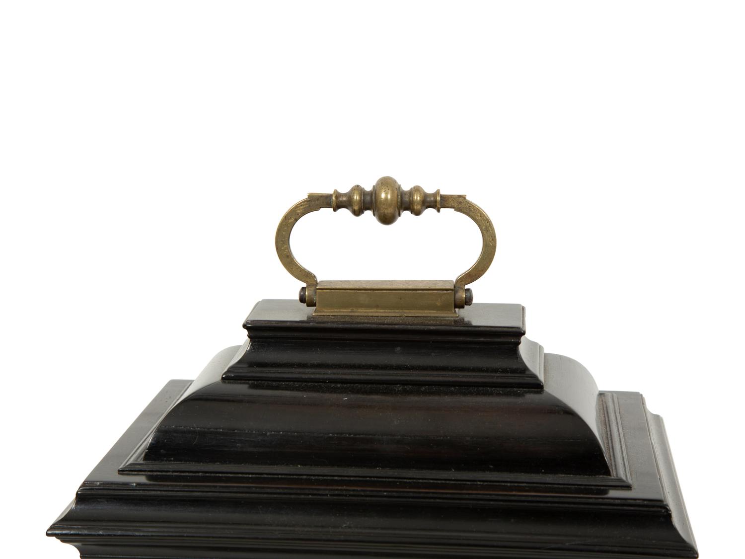 A Rare English Ebony Veneered Repeating Table Clock
