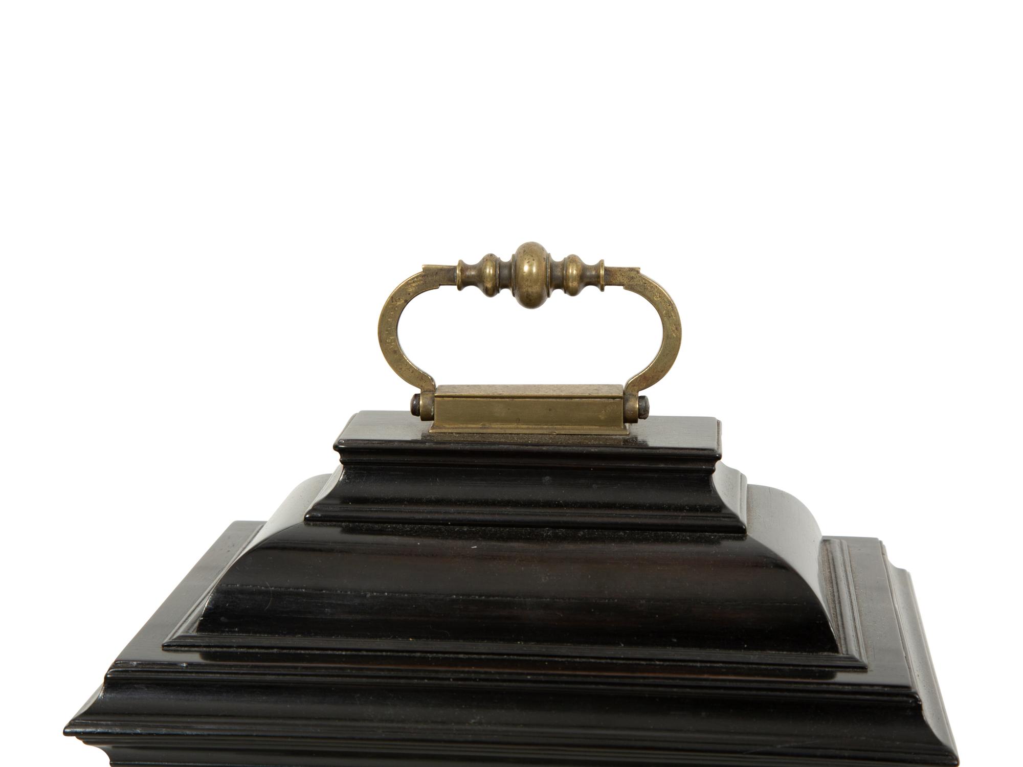 A Rare English Ebony Veneered Repeating Table Clock