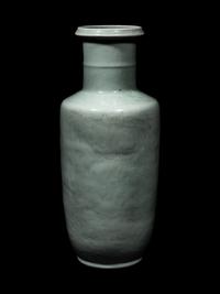 A Pale Celadon Glazed Porcelain Rouleau Vase