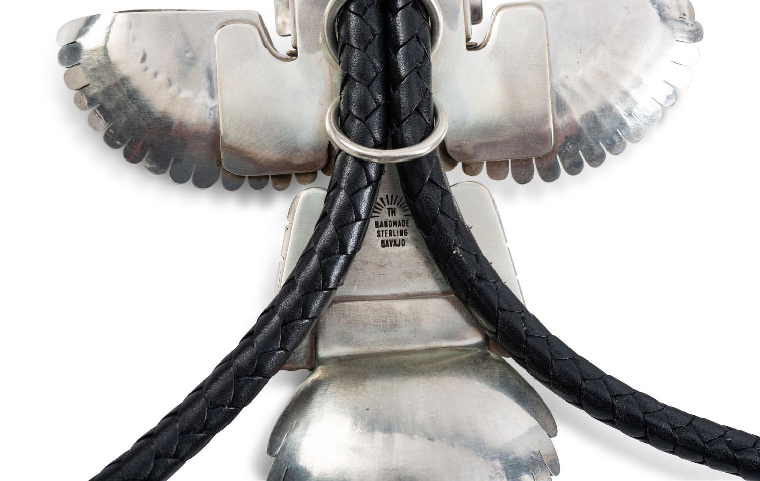 Navajo Sterling Silver and Turquoise Katsina Bolo Tie