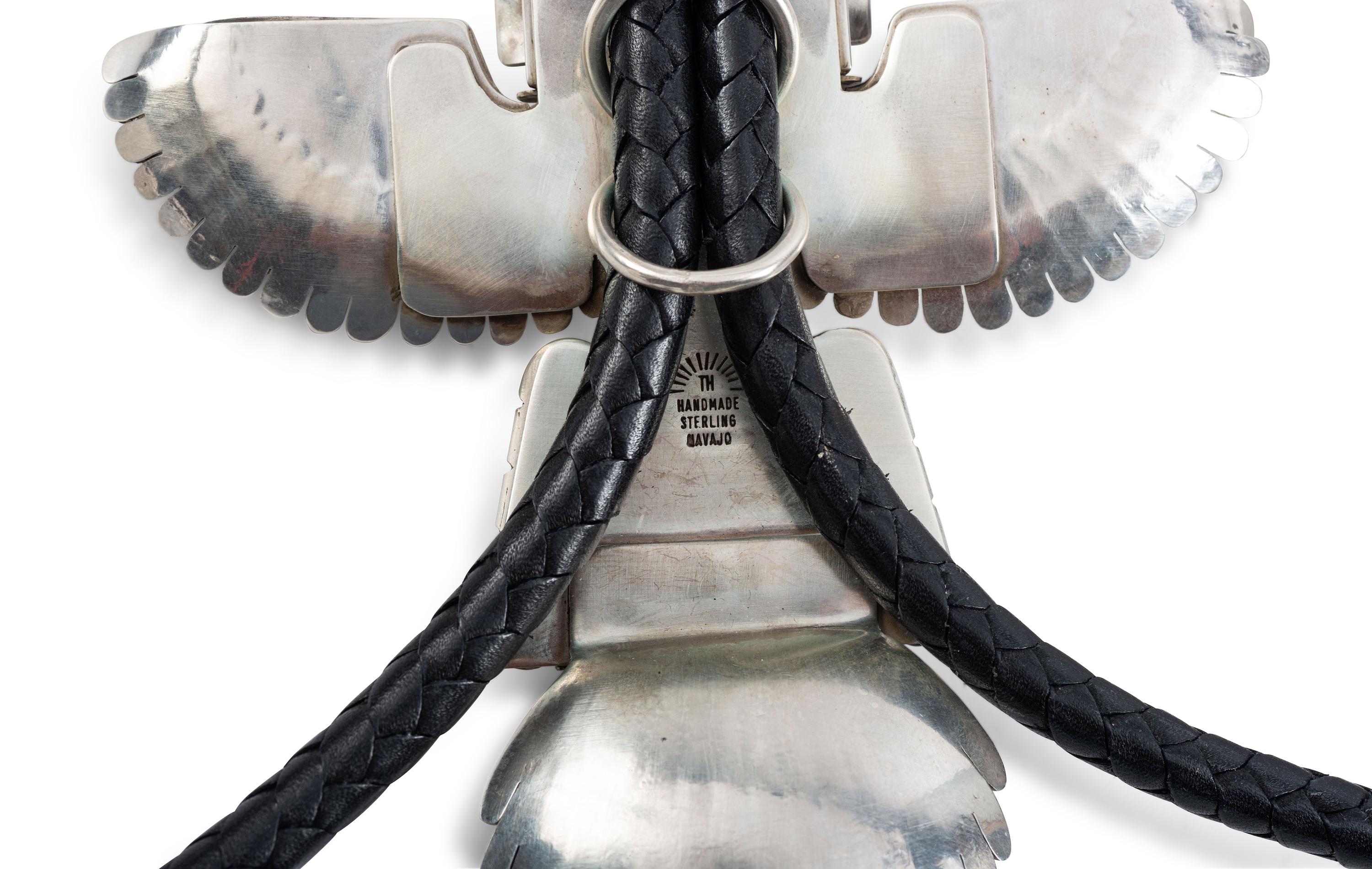 Navajo Sterling Silver and Turquoise Katsina Bolo Tie