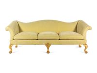 A George III Style Giltwood Camelback Sofa