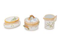 A Group of Royal Copenhagen Flora Danica Porcelain Table Articles