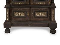 A North Italian Ebonized Bone-Inlaid Bookcase