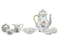A Herend Rothschild Bird Porcelain Service for Twelve