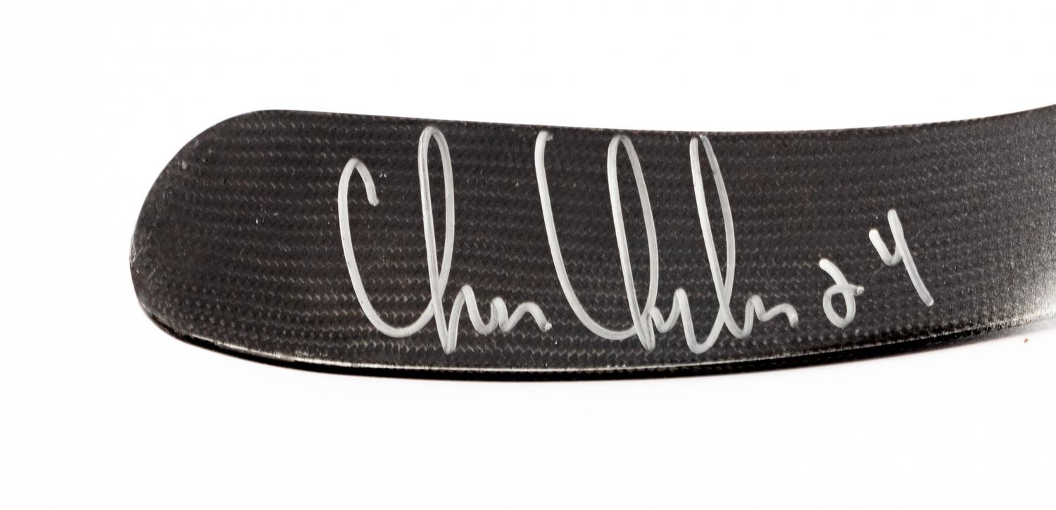 A Chris Chelios Signed Autograph Game Used / Issued Hockey Stick